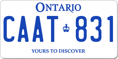 ON license plate CAAT831