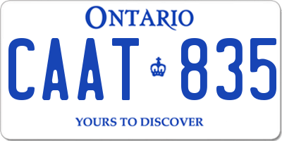 ON license plate CAAT835