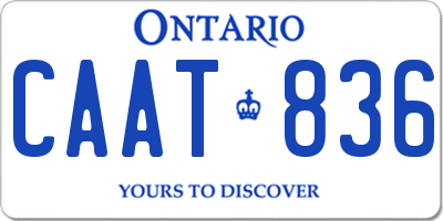 ON license plate CAAT836