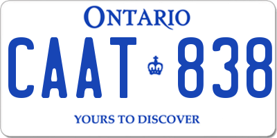 ON license plate CAAT838