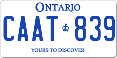 ON license plate CAAT839