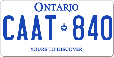 ON license plate CAAT840