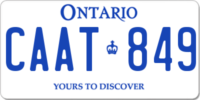 ON license plate CAAT849