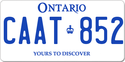 ON license plate CAAT852