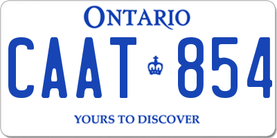 ON license plate CAAT854