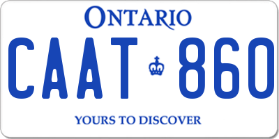 ON license plate CAAT860