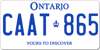 ON license plate CAAT865