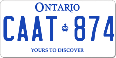 ON license plate CAAT874