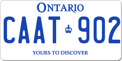 ON license plate CAAT902