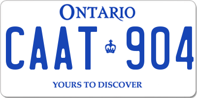 ON license plate CAAT904