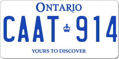 ON license plate CAAT914