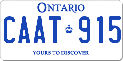 ON license plate CAAT915