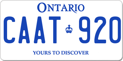 ON license plate CAAT920