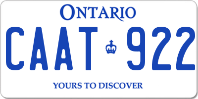 ON license plate CAAT922