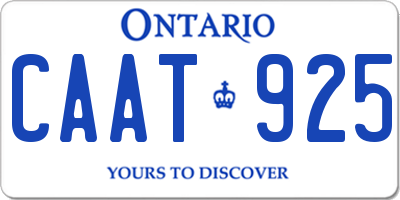 ON license plate CAAT925