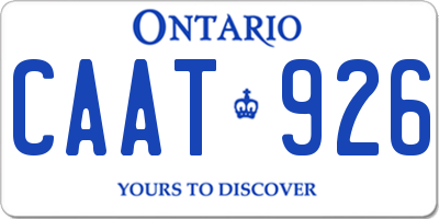 ON license plate CAAT926