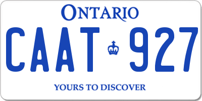 ON license plate CAAT927