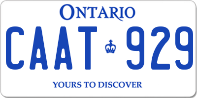 ON license plate CAAT929