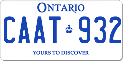 ON license plate CAAT932