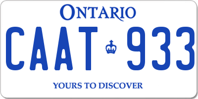 ON license plate CAAT933