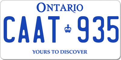 ON license plate CAAT935