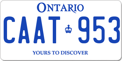 ON license plate CAAT953