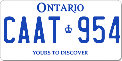 ON license plate CAAT954