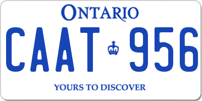 ON license plate CAAT956