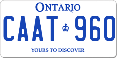 ON license plate CAAT960