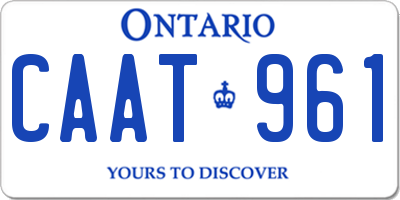 ON license plate CAAT961