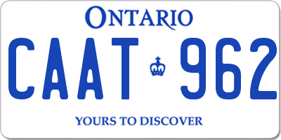 ON license plate CAAT962