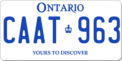 ON license plate CAAT963