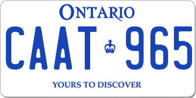 ON license plate CAAT965