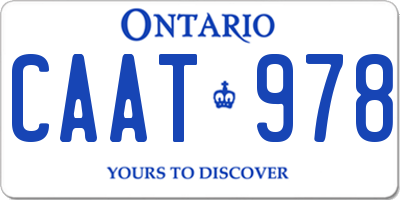 ON license plate CAAT978