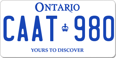 ON license plate CAAT980