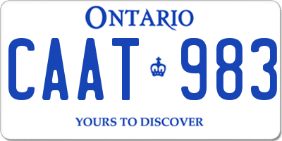 ON license plate CAAT983