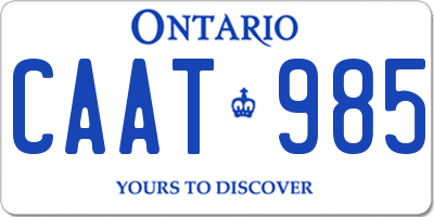 ON license plate CAAT985