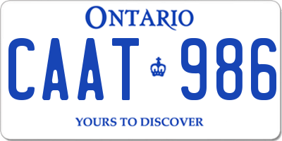 ON license plate CAAT986