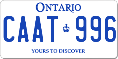 ON license plate CAAT996