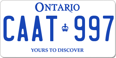 ON license plate CAAT997