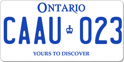 ON license plate CAAU023