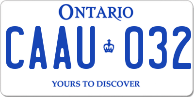 ON license plate CAAU032