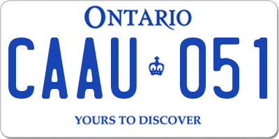 ON license plate CAAU051