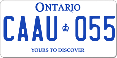 ON license plate CAAU055