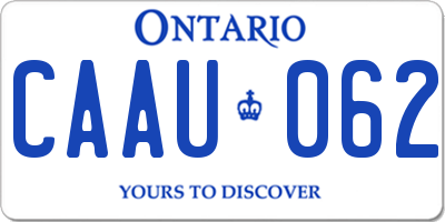 ON license plate CAAU062