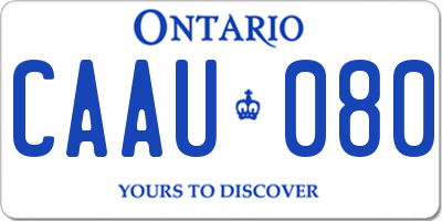 ON license plate CAAU080