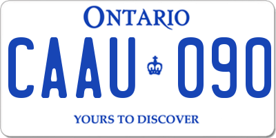 ON license plate CAAU090