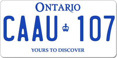 ON license plate CAAU107