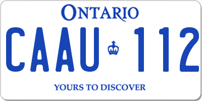 ON license plate CAAU112