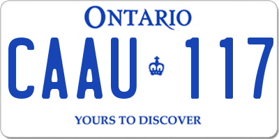 ON license plate CAAU117